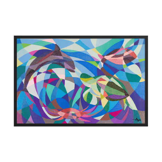 Vibrant Ocean Original Painting over Canvas